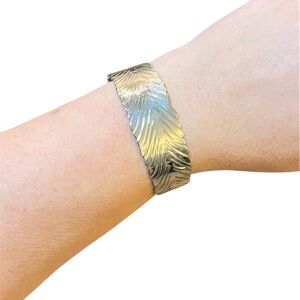 Silver Textured Bracelet Cuff
